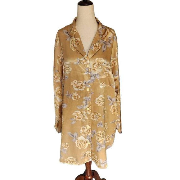 Victoria's Secret Other - Vintage 90's Y2K Victoria's Secret Floral Button Down Nigh Gown Large